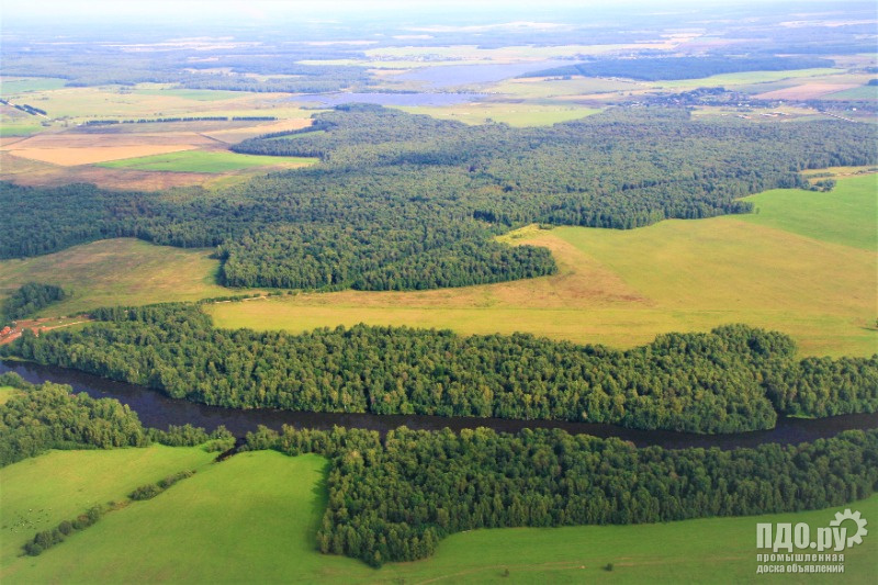 60 Га сельхозназначения по границе реки Ксема в Калужской области.