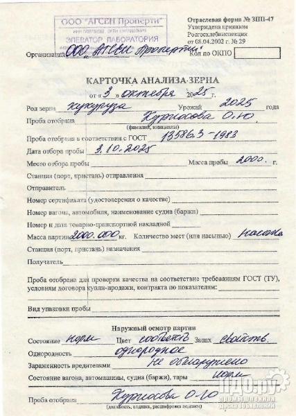 12.000 т кукурузы от агрохолдинга Пенз. обл.